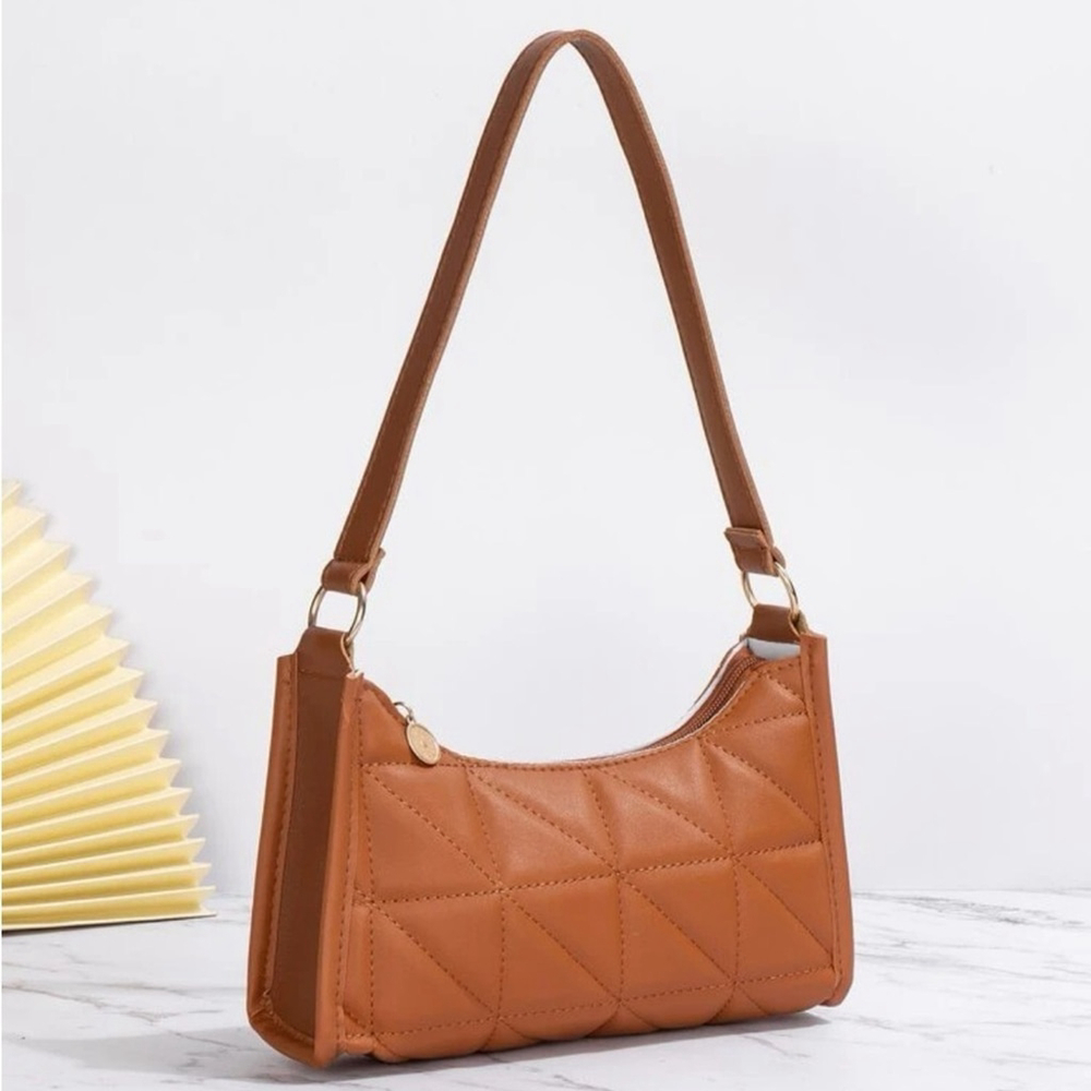 ⚠️Clearance Brown Quilted Pattern Shoulder Bag - Picture 5 of 5